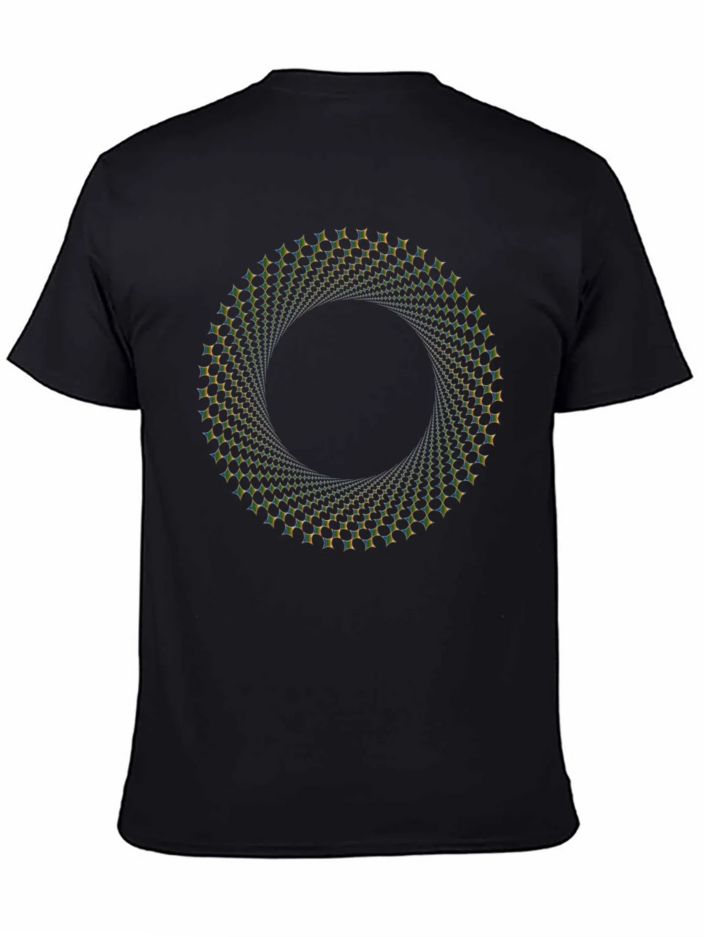 Optical Illusion Vortex Circle Black T-Shirt product image 4