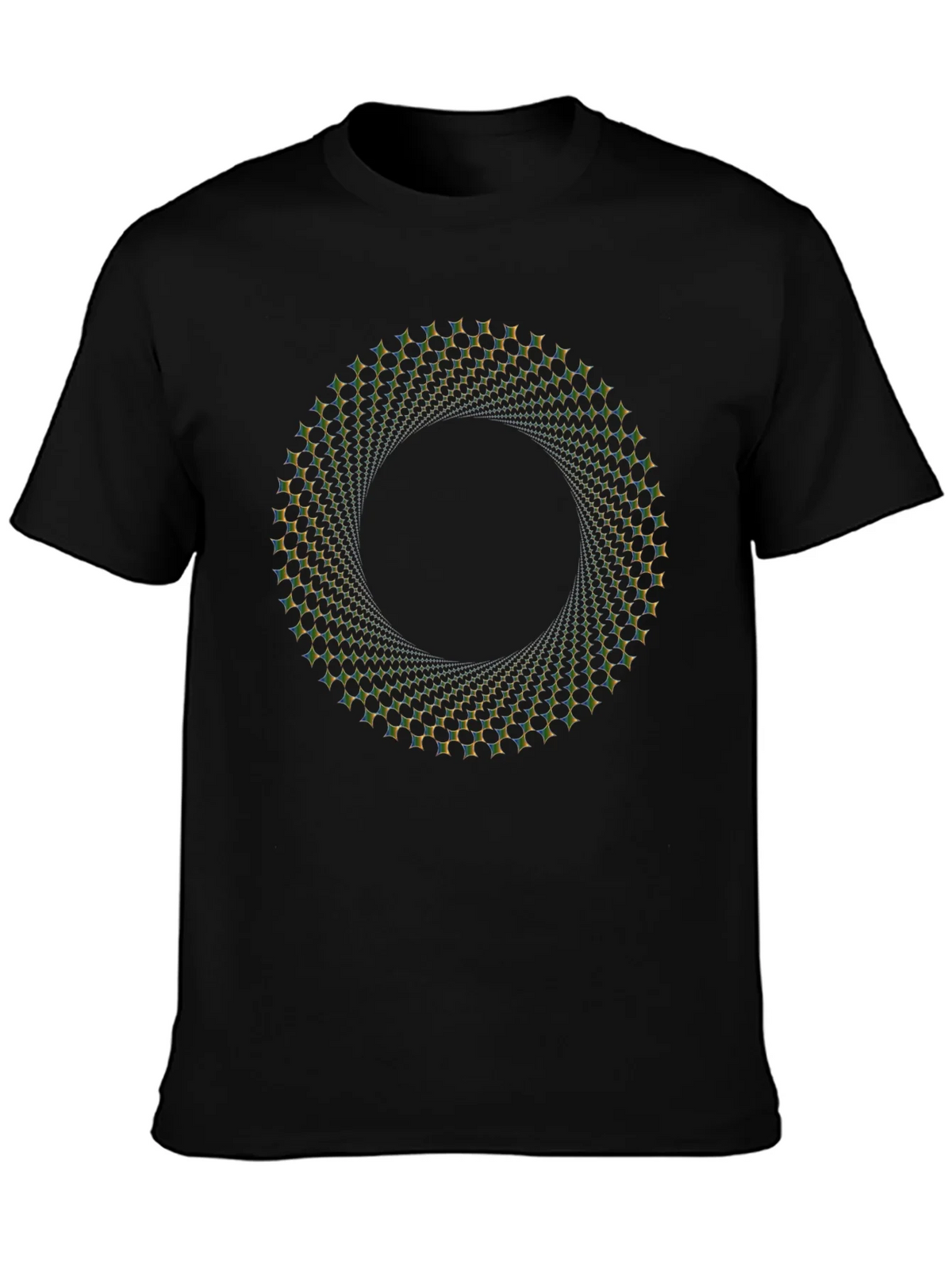 Optical Illusion Vortex Circle Black T-Shirt product image 3