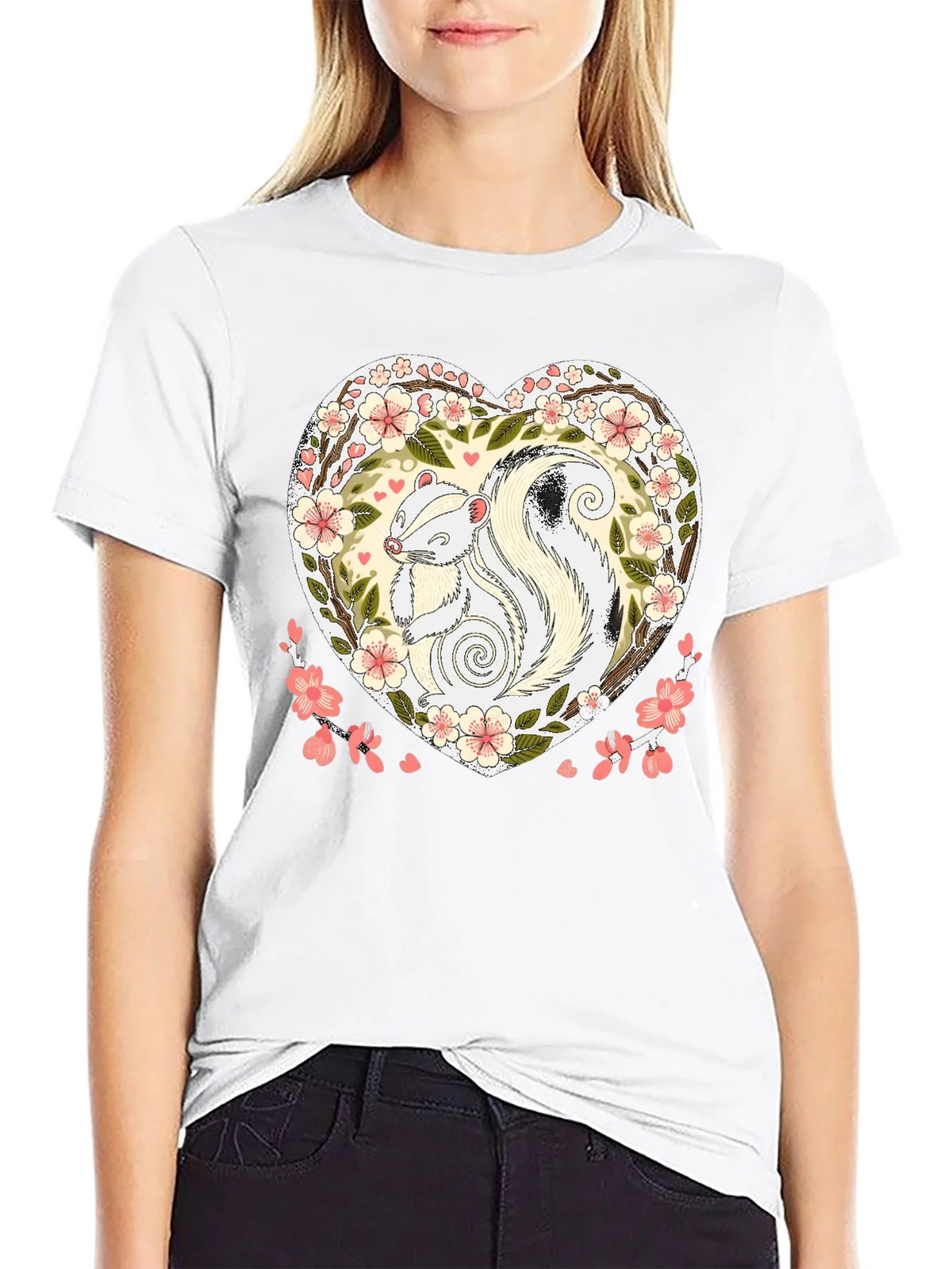 Skunk Heart Graphic Tee - Cute Animal Shirt product image 7