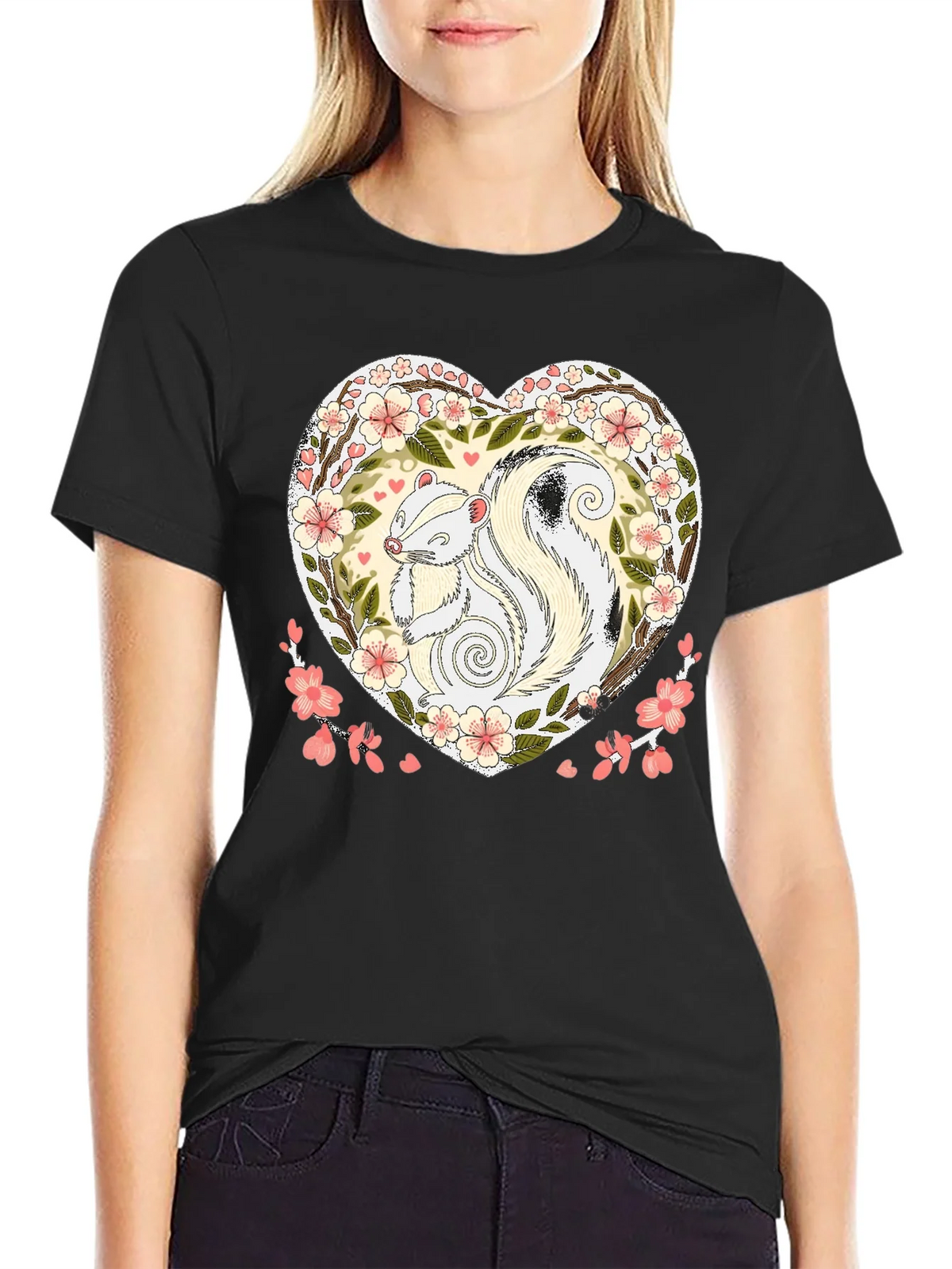 Skunk Heart Graphic Tee - Cute Animal Shirt product image 1