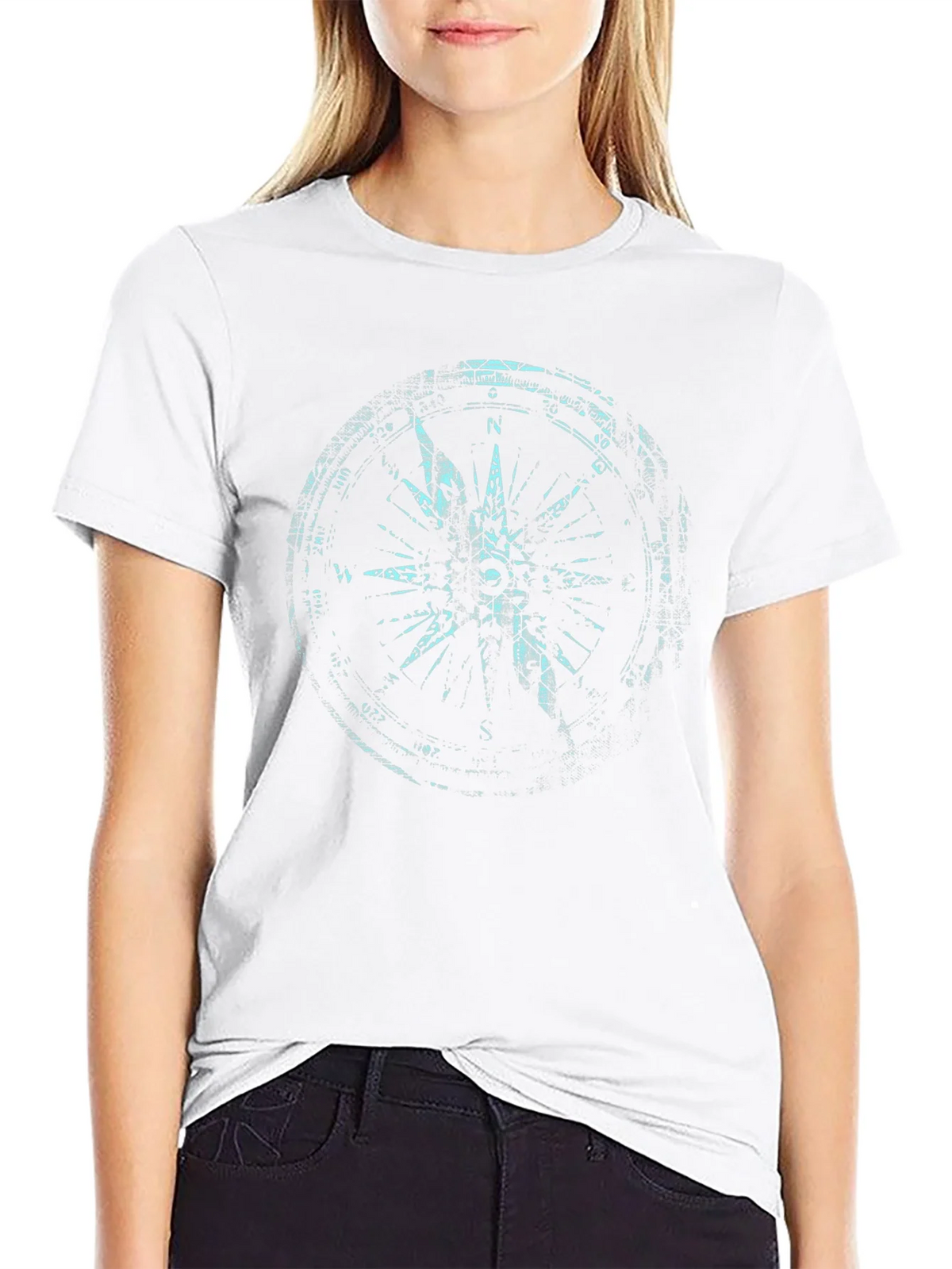 Mens Black Compass Graphic Print Tee product image 6