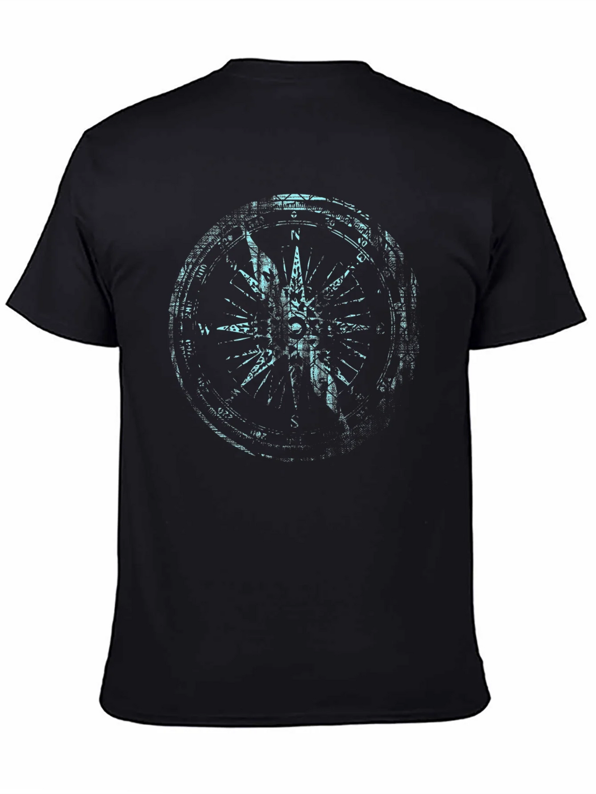 Mens Black Compass Graphic Print Tee product image 2