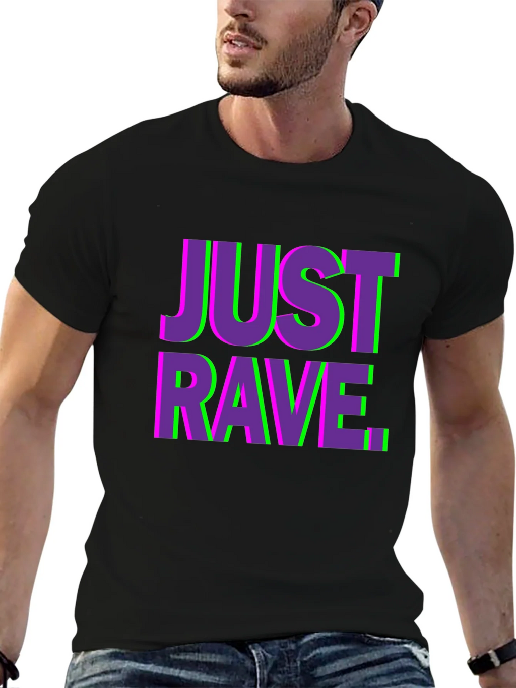 Just Rave Graphic T-Shirt - Black Short Sleeve Tee product image 5