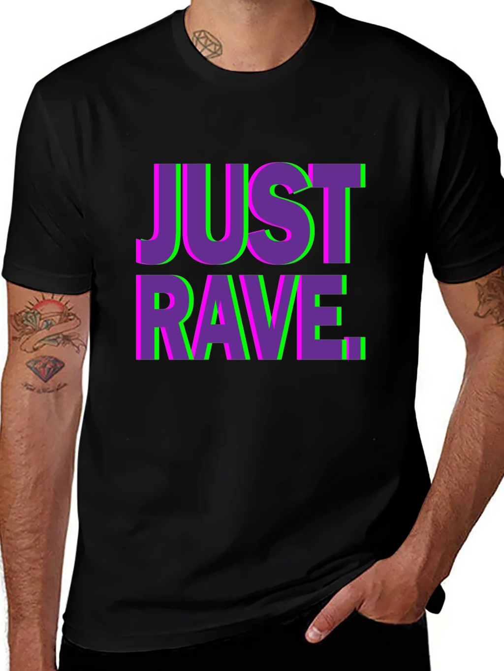 Just Rave Graphic T-Shirt - Black Short Sleeve Tee product image 1