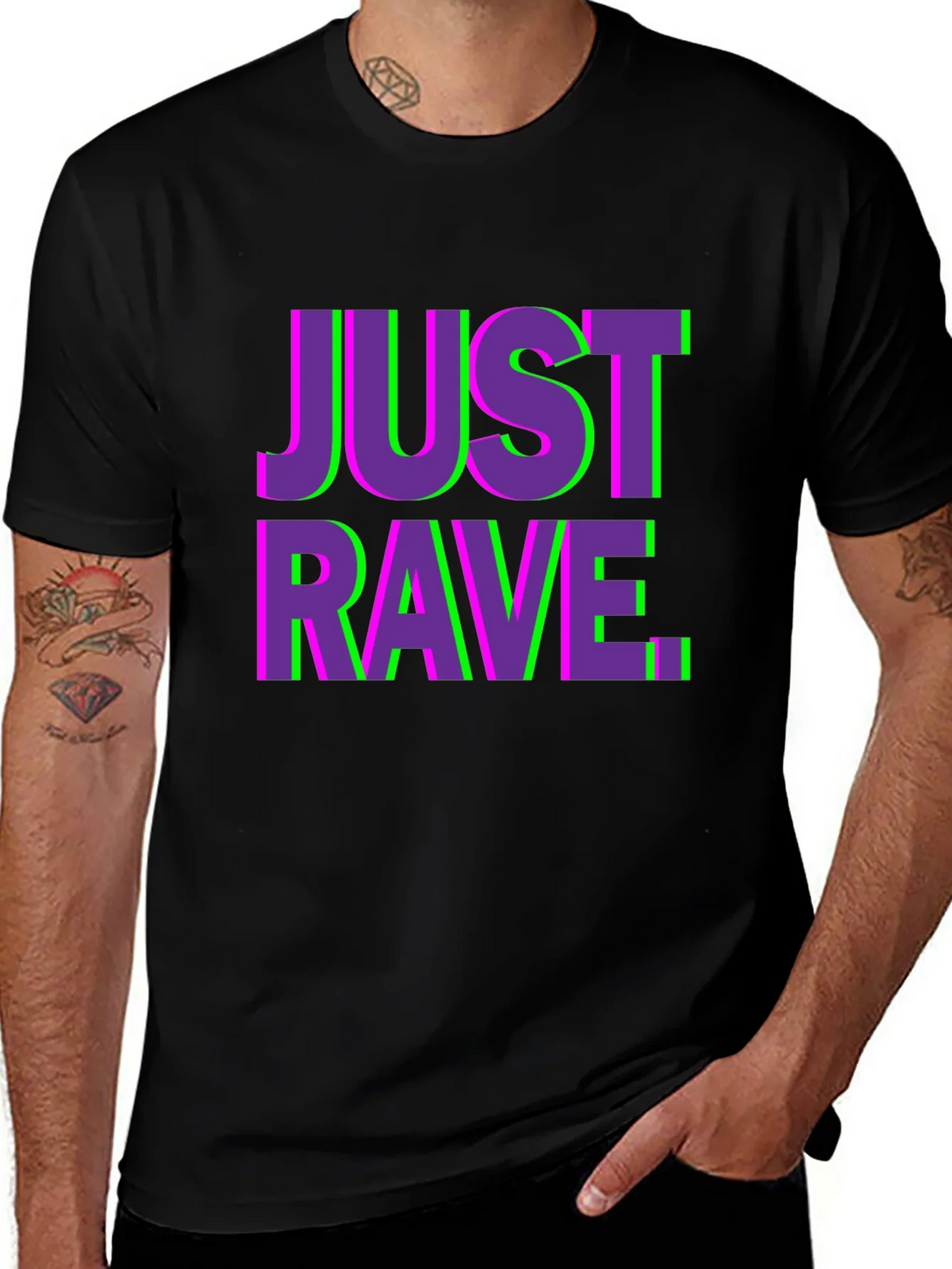 Just Rave Graphic T-Shirt - Black Short Sleeve Tee product image 1