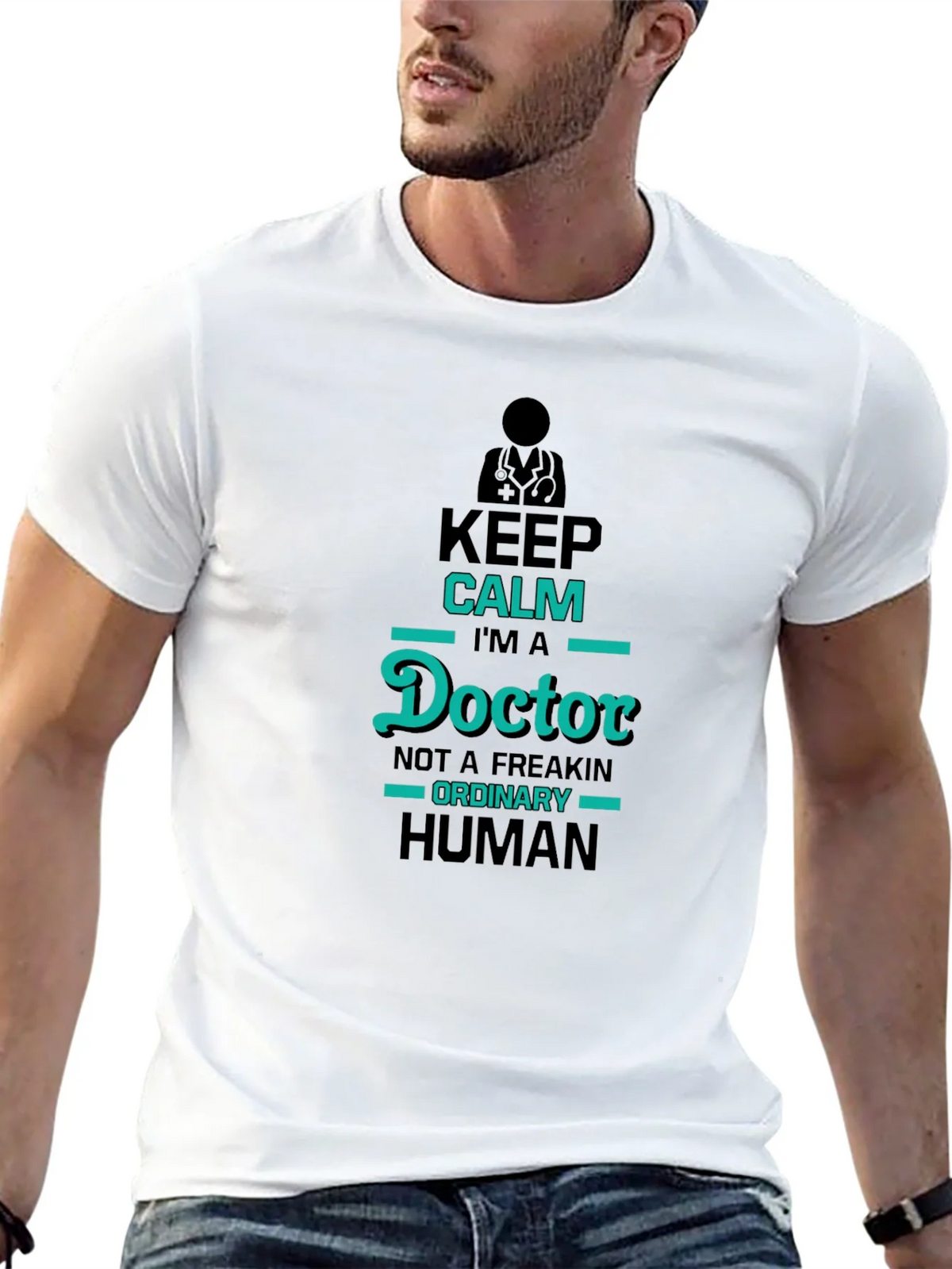 Keep Calm Im A Doctor Black T-Shirt product image 10