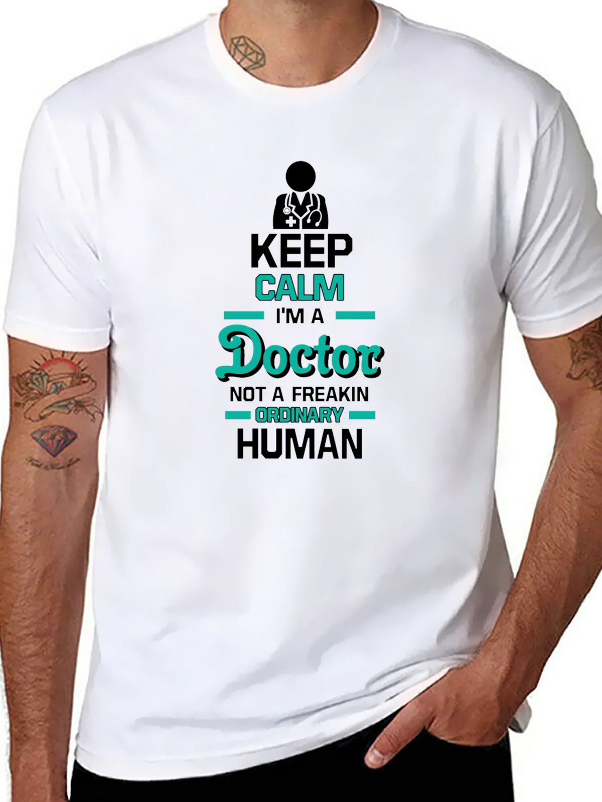 Keep Calm Im A Doctor Black T-Shirt product image 5