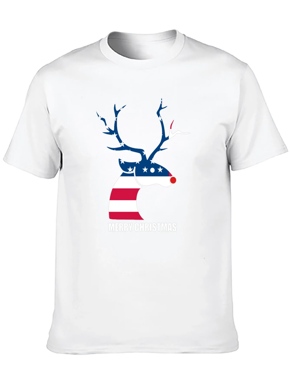 Patriotic Reindeer Christmas Graphic T-Shirt product image 1