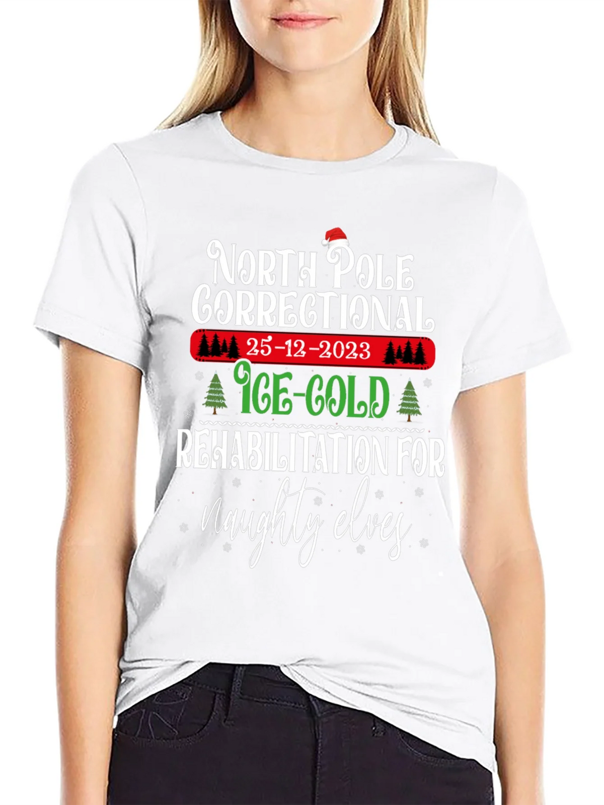 North Pole Correctional Christmas T-Shirt product image 8