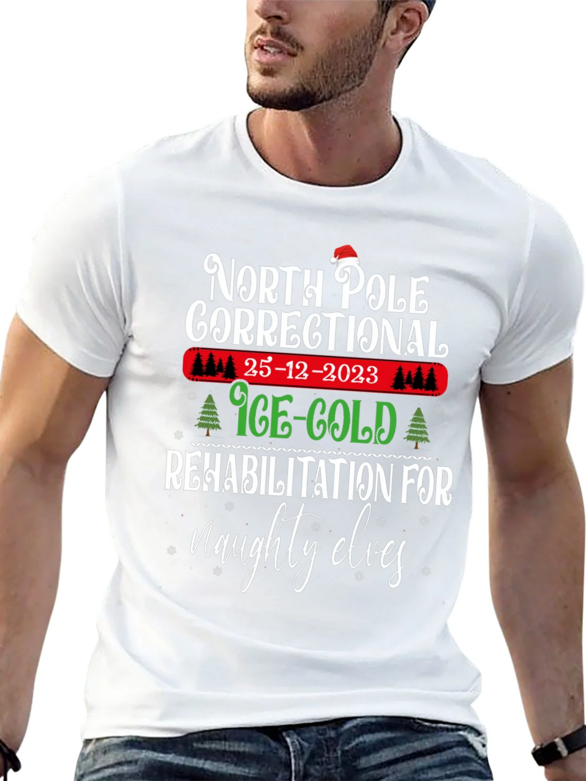 North Pole Correctional Christmas T-Shirt product image 12