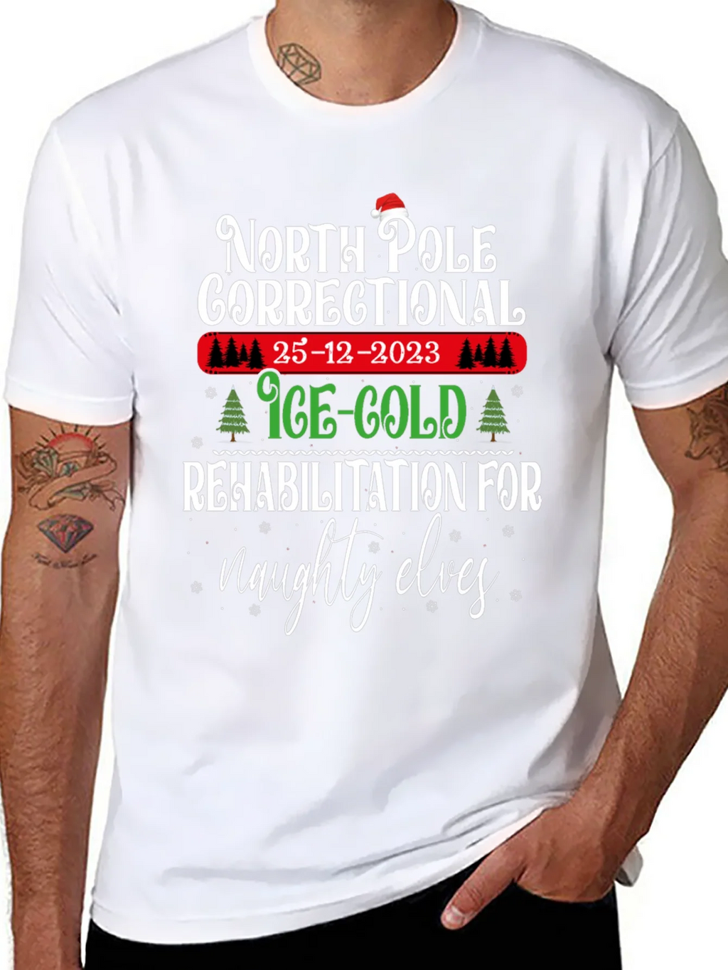 North Pole Correctional Christmas T-Shirt product image 7