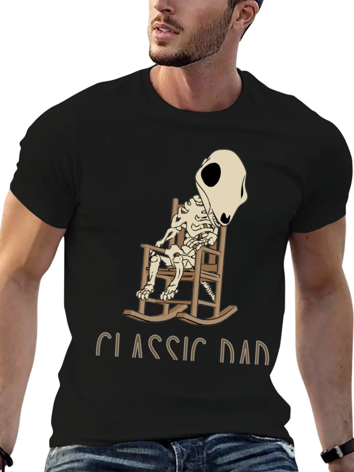 Classic Dad Skeleton Rocking Chair T-Shirt product image 6
