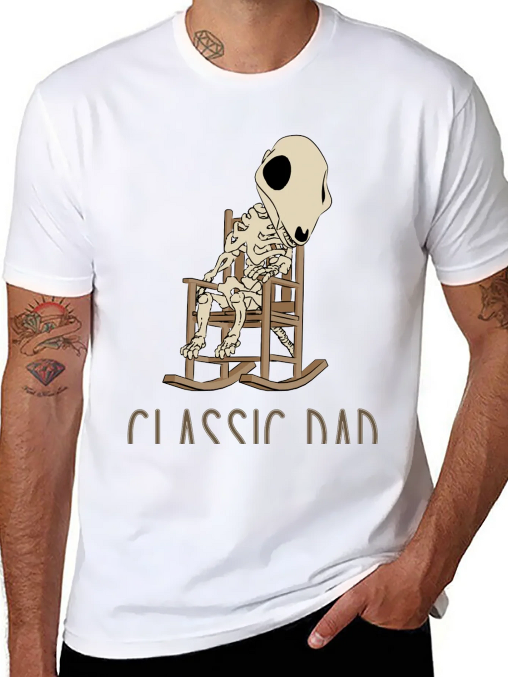 Classic Dad Skeleton Rocking Chair T-Shirt product image 7
