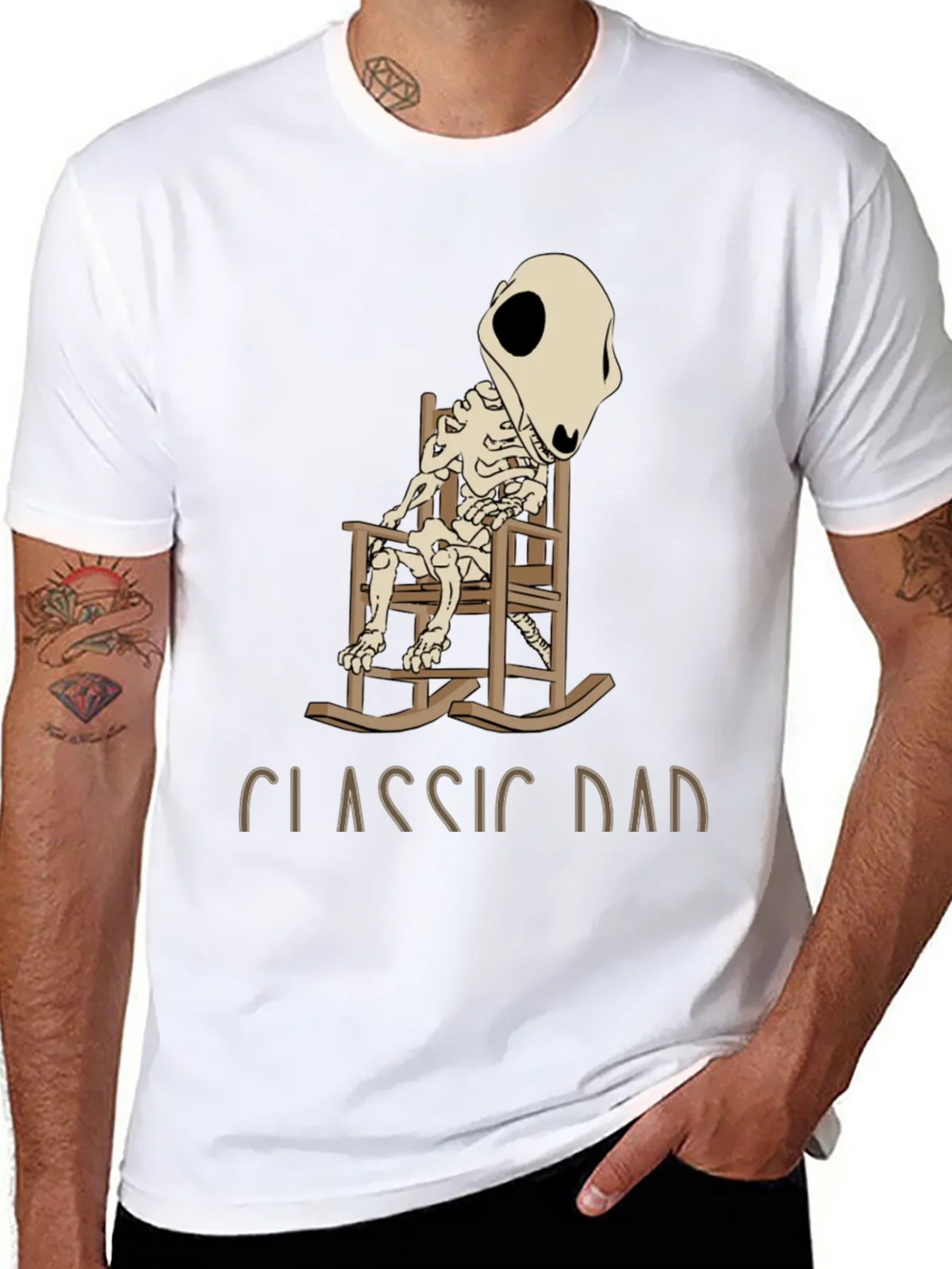 Classic Dad Skeleton Rocking Chair T-Shirt product image 7