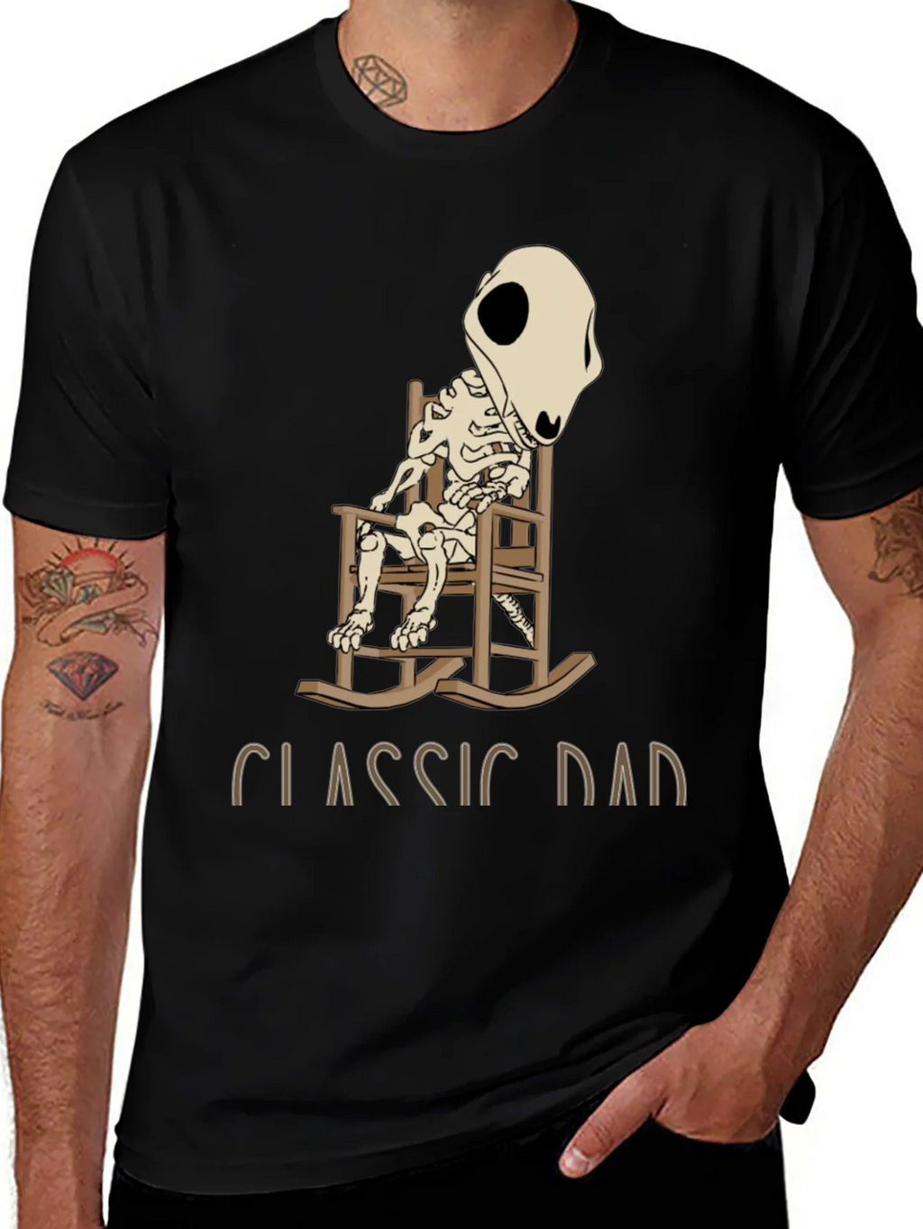 Classic Dad Skeleton Rocking Chair T-Shirt product image 1