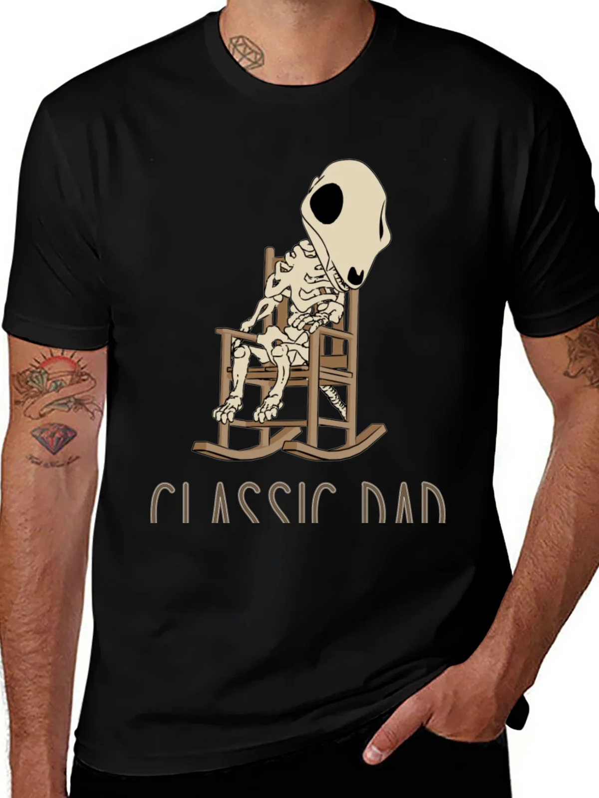 Classic Dad Skeleton Rocking Chair T-Shirt product image 1