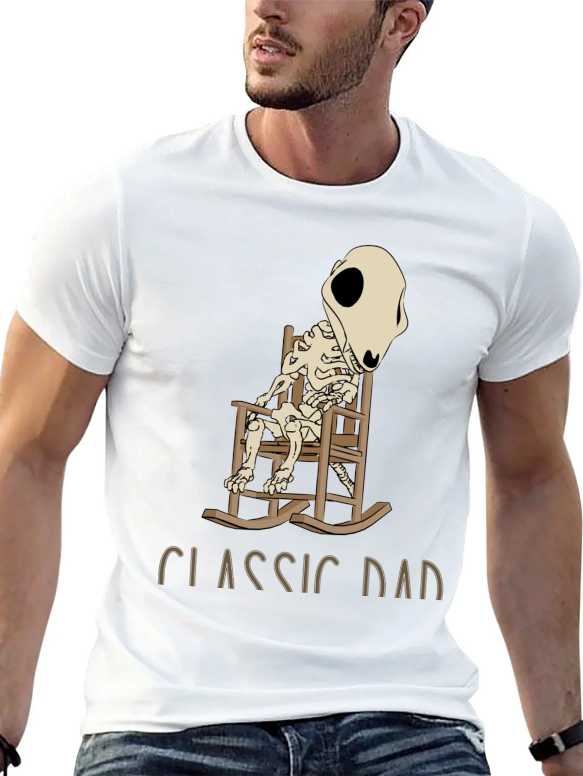Classic Dad Skeleton Rocking Chair T-Shirt product image 12