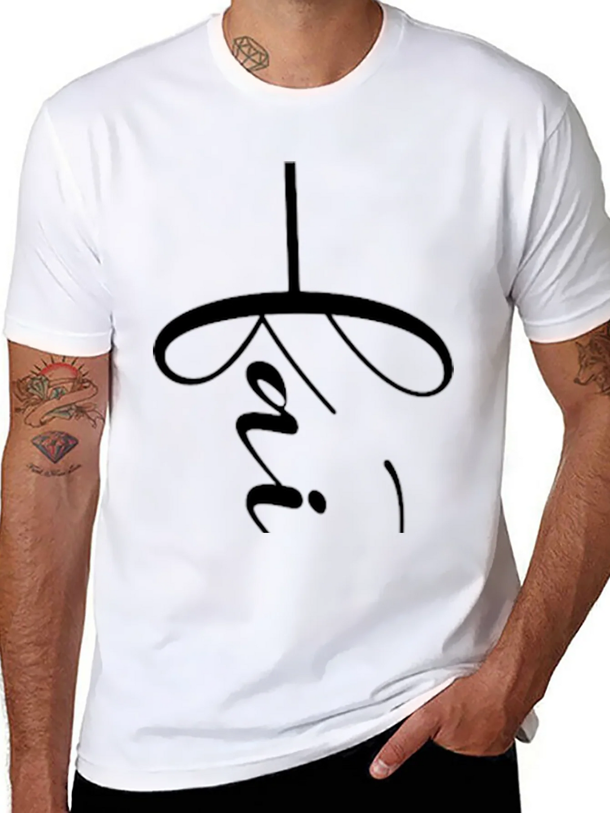Minimalist Black T-Shirt with Religious Symbol product image 7