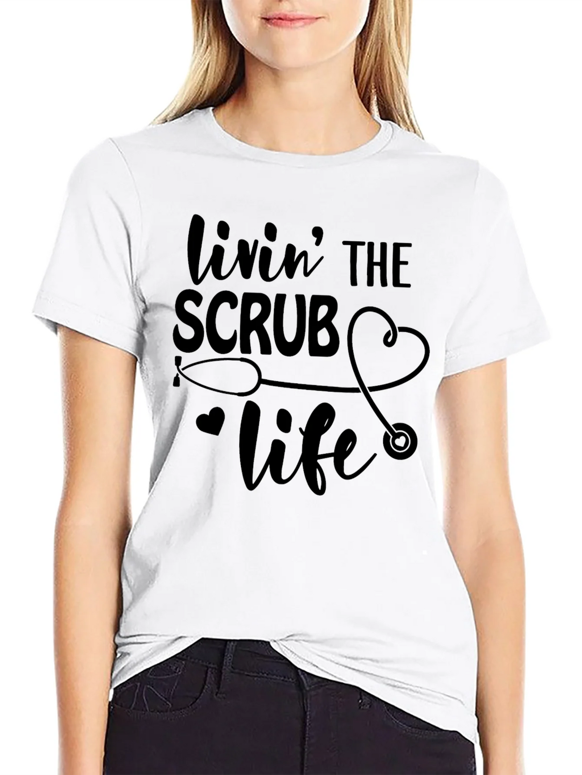 Livin The Scrub Life Black T-Shirt product image 8