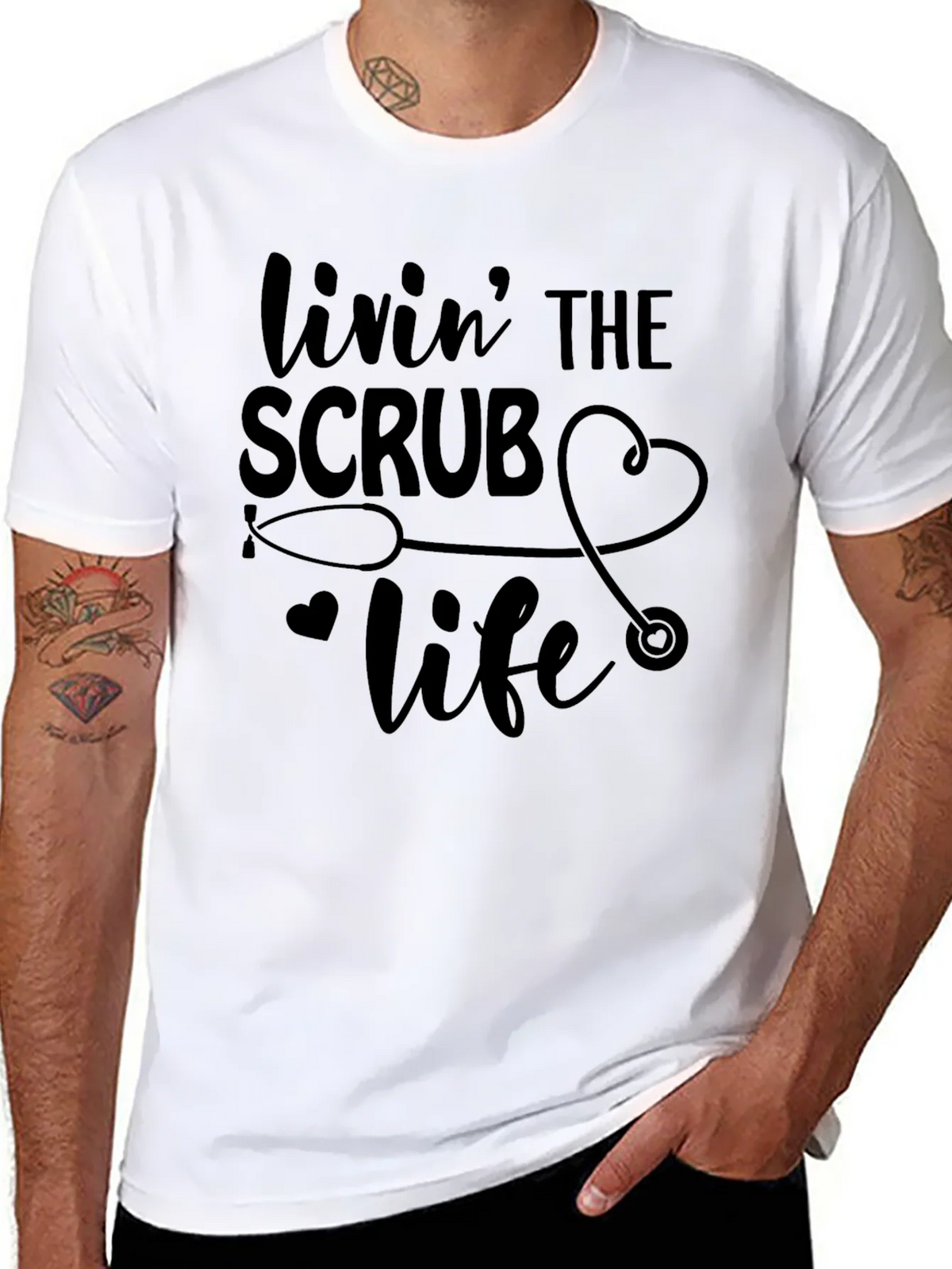 Livin The Scrub Life Black T-Shirt product image 7