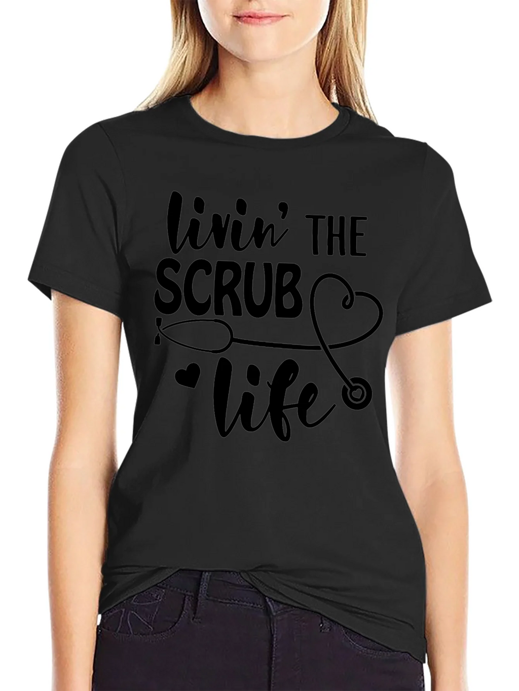 Livin The Scrub Life Black T-Shirt product image 2