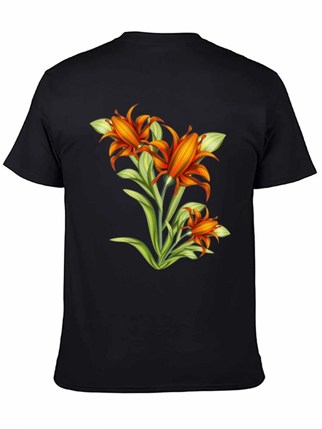 Floral Graphic Tee - Vibrant Orange Flower Design product image 4