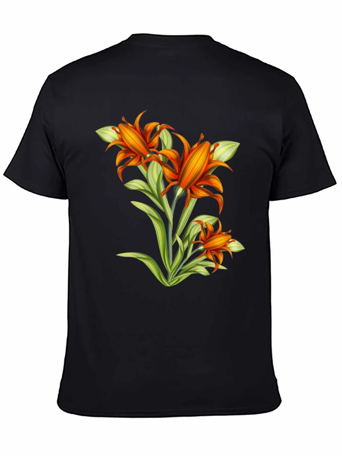 Floral Graphic Tee - Vibrant Orange Flower Design product image 4