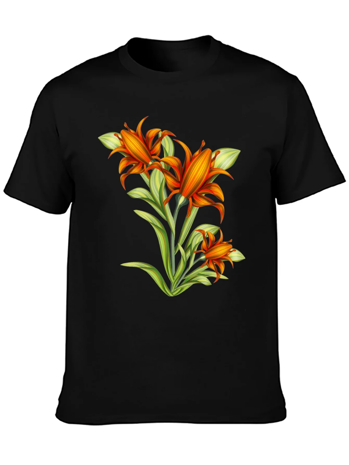 Floral Graphic Tee - Vibrant Orange Flower Design product image 3