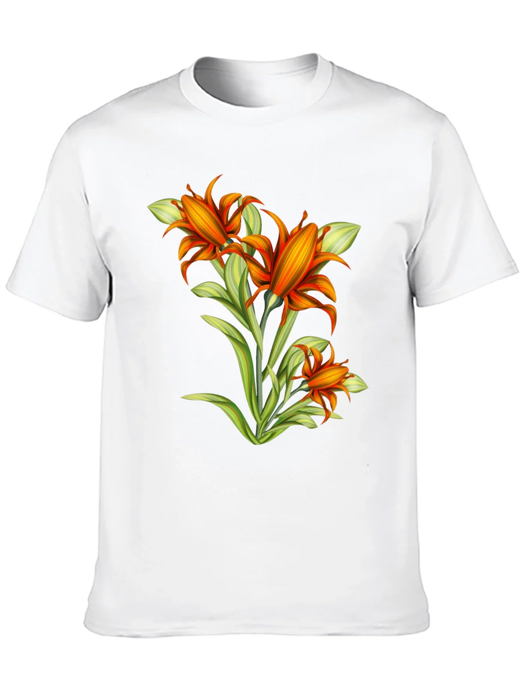 Floral Graphic Tee - Vibrant Orange Flower Design product image 9