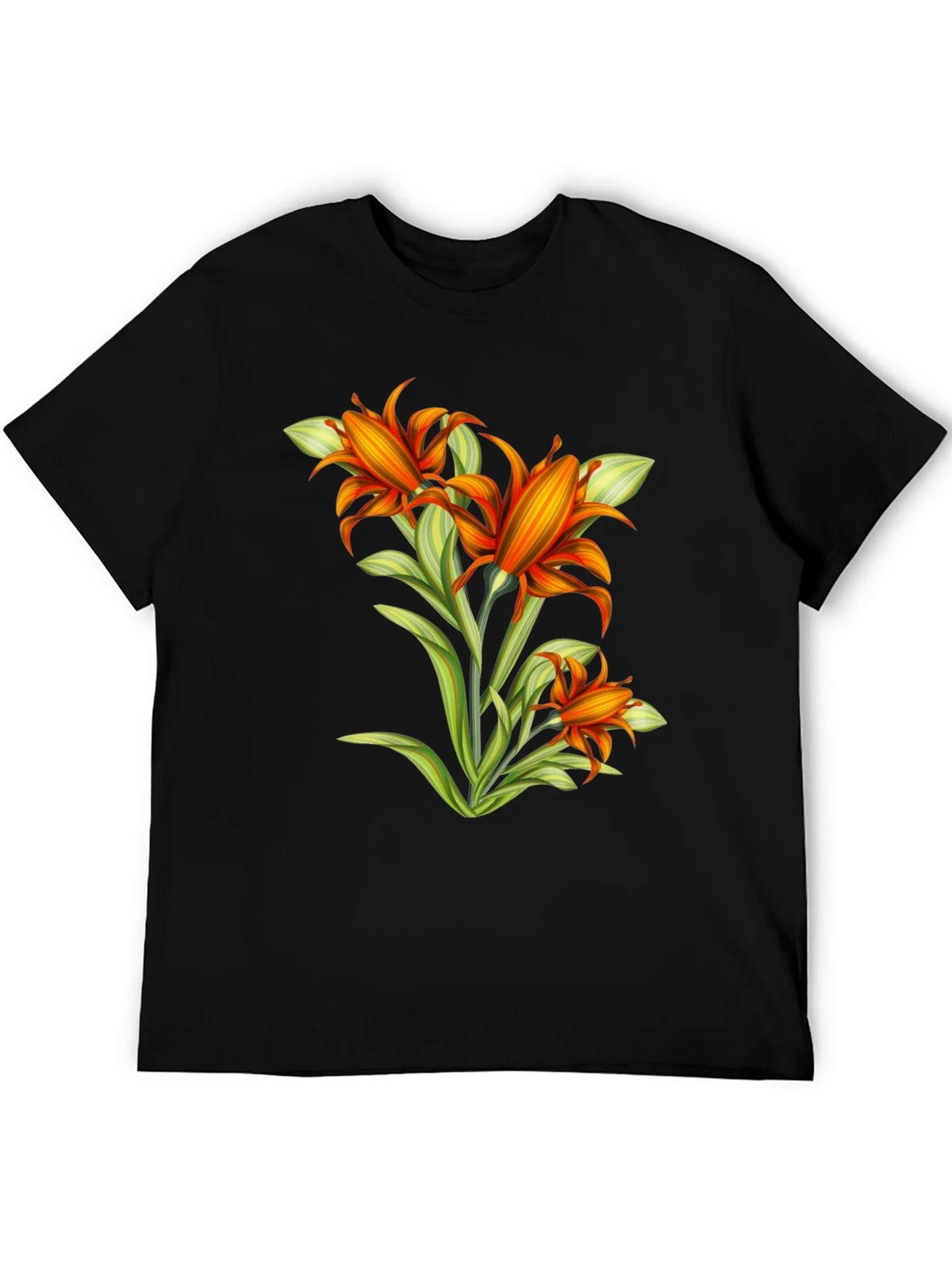 Floral Graphic Tee - Vibrant Orange Flower Design product image 5