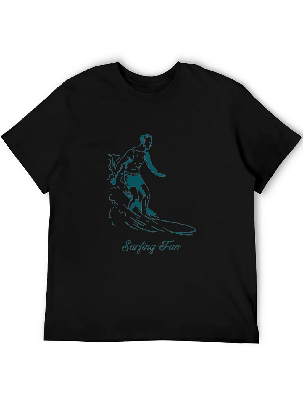 Surfing Fun Graphic Black T-Shirt product image 3