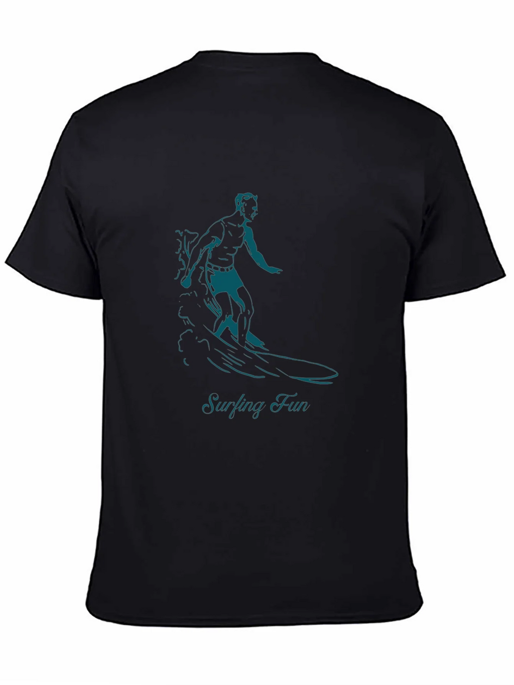 Surfing Fun Graphic Black T-Shirt product image 2
