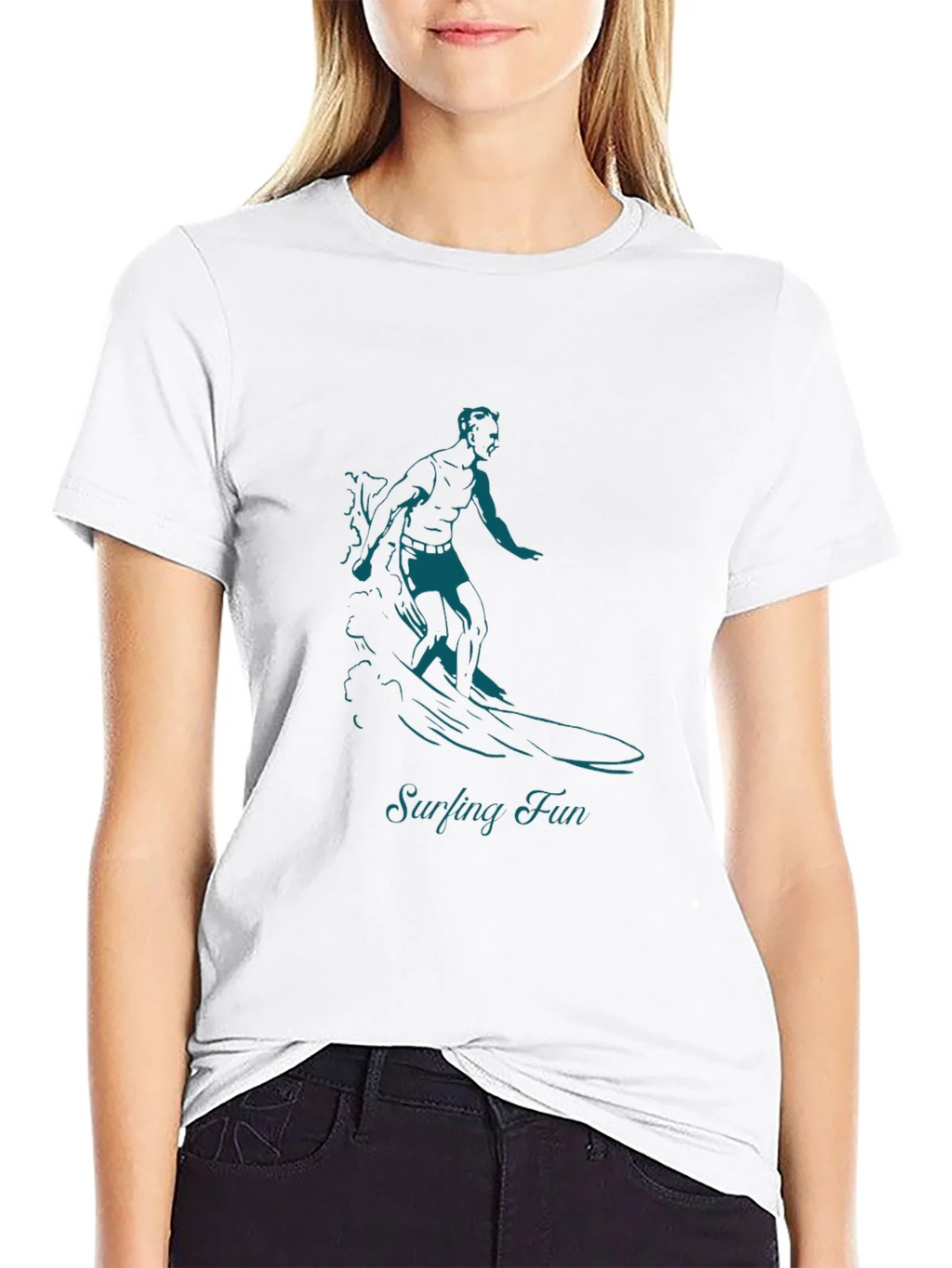 Surfing Fun Graphic Black T-Shirt product image 6