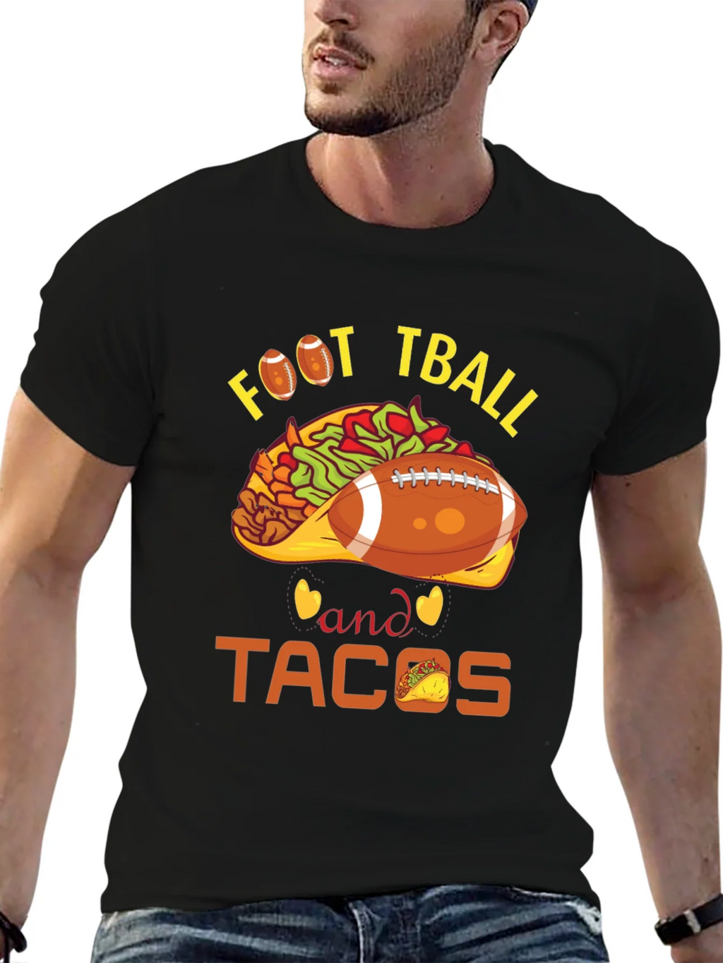 Football and Tacos Graphic Tee product image 6