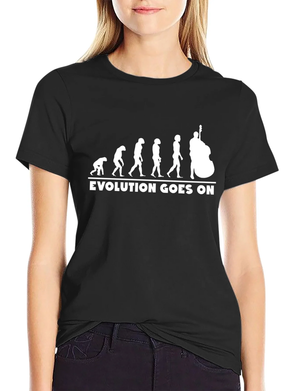 Evolution of Bass Player T-Shirt - Black Cotton Tee product image 2