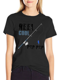 Reel Cool Pop Fishing T-Shirt - Black product image 1