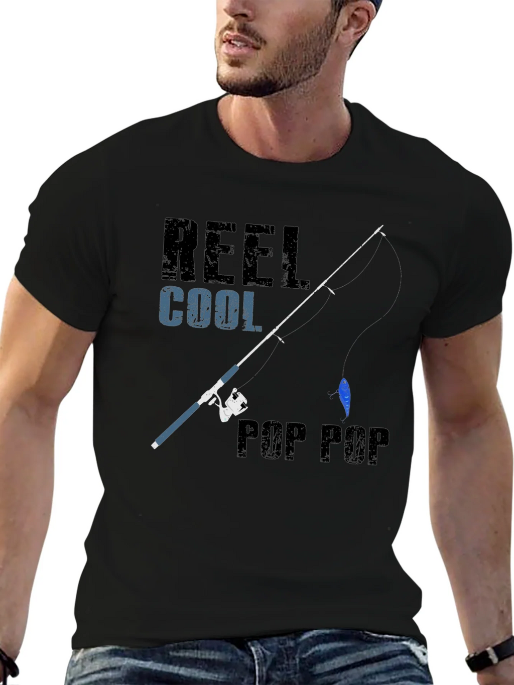 Reel Cool Pop Fishing T-Shirt - Black product image 2