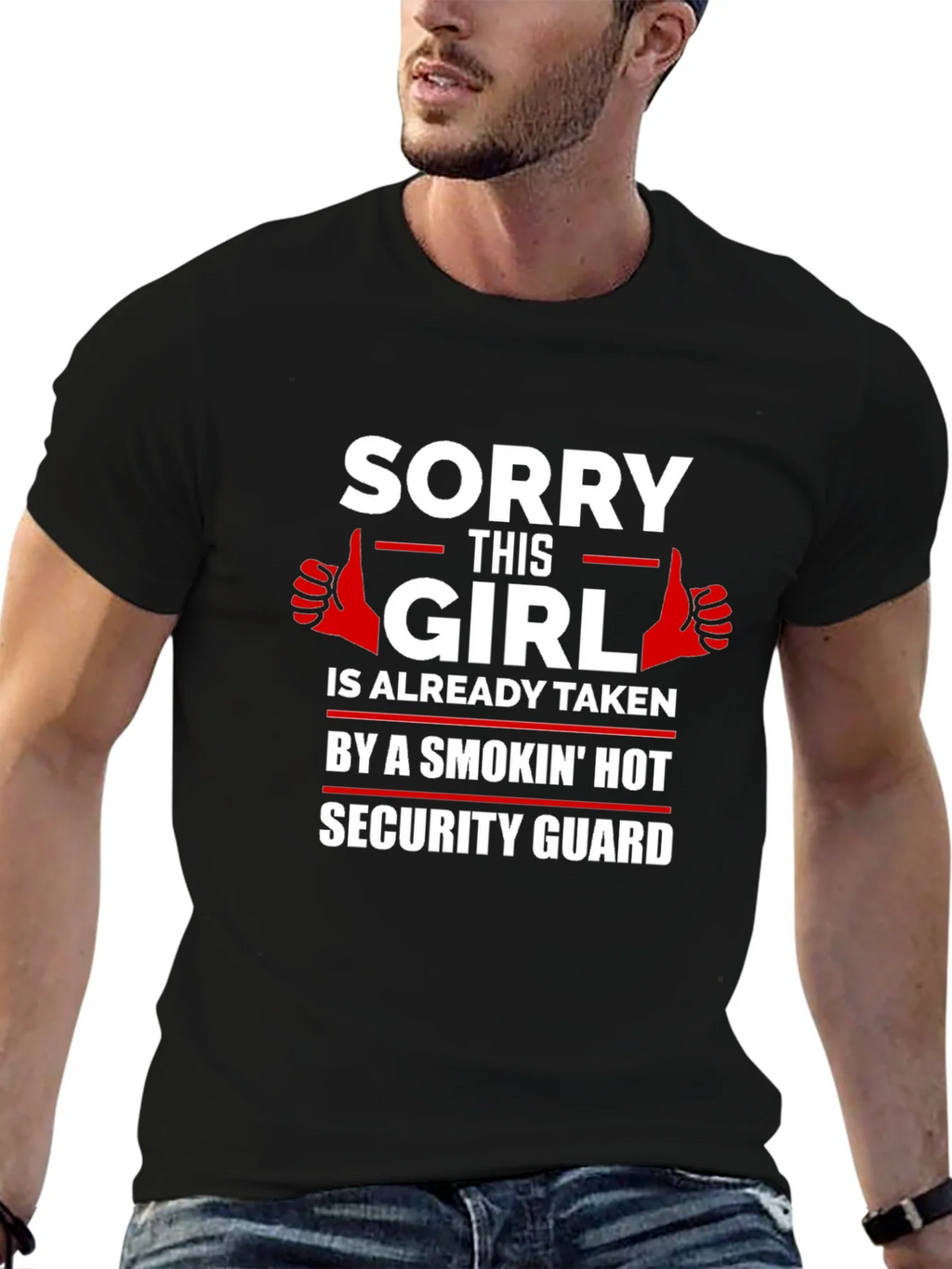 Sorry This Girl Taken Security Guard Graphic Tee product image 4