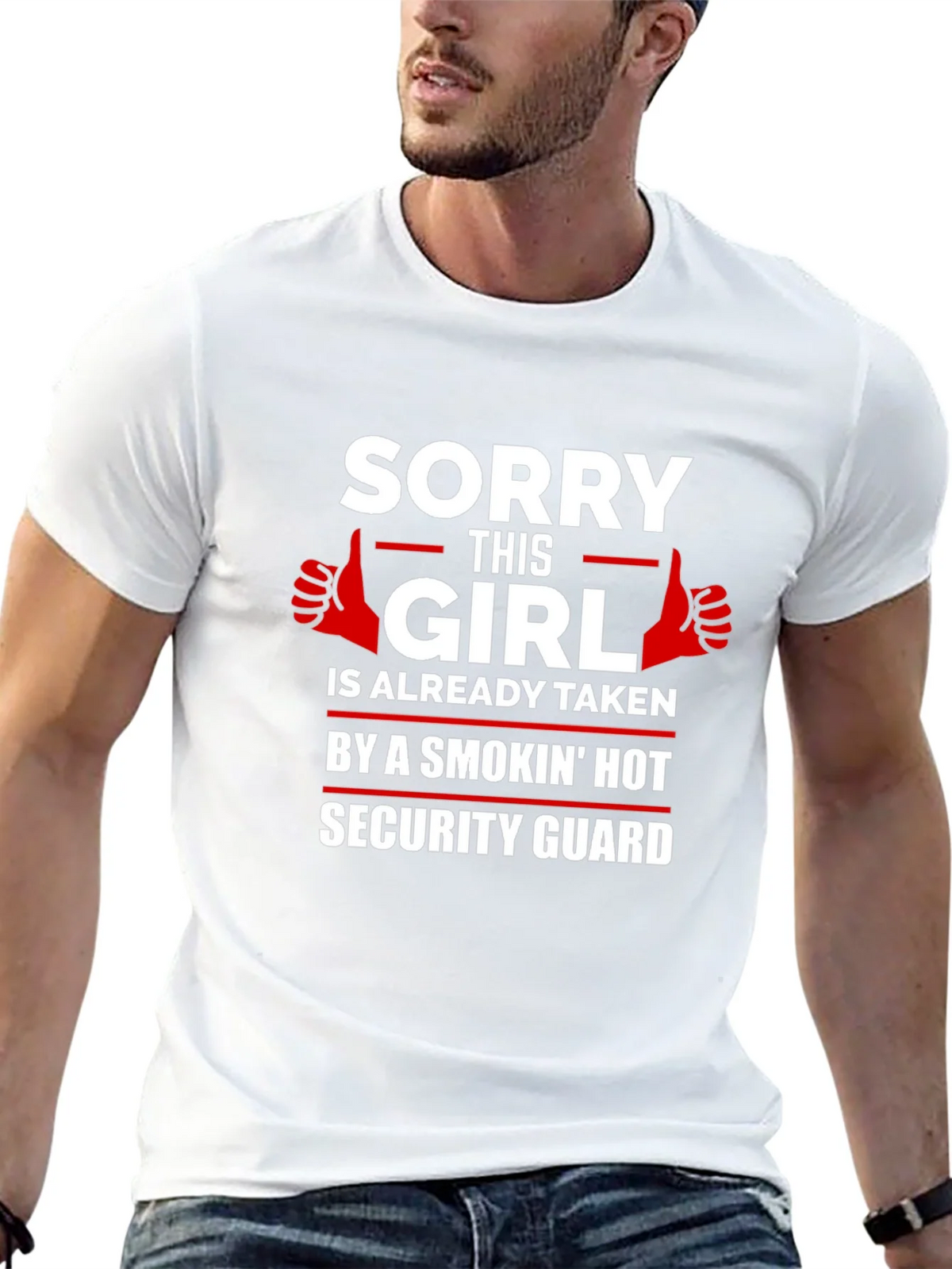 Sorry This Girl Taken Security Guard Graphic Tee product image 9