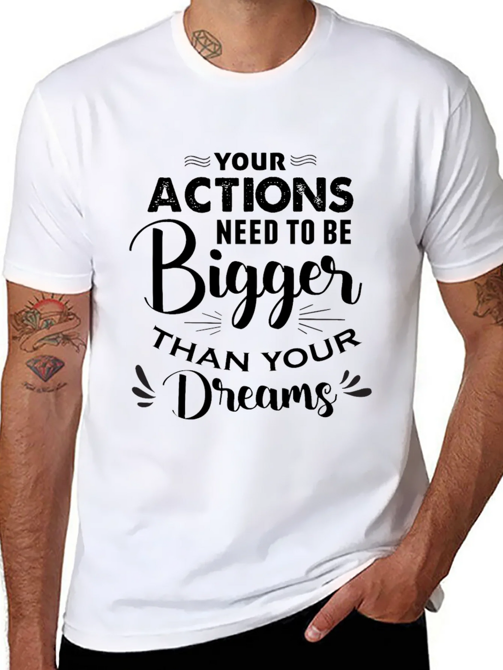 Motivational Bigger Dreams Black T-Shirt product image 7