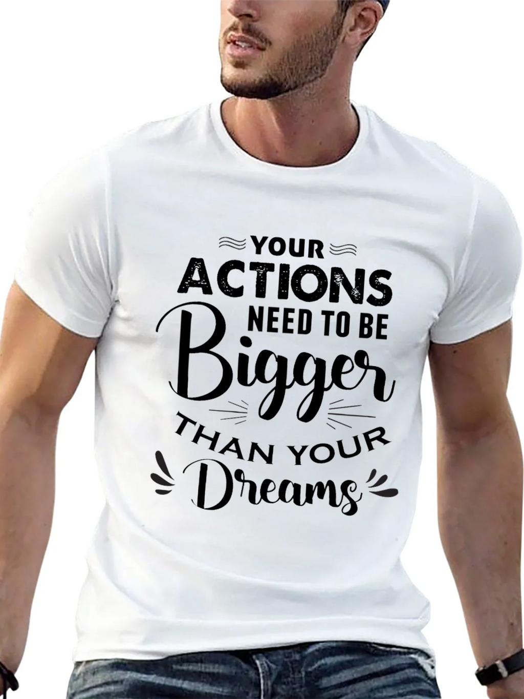 Motivational Bigger Dreams Black T-Shirt product image 12