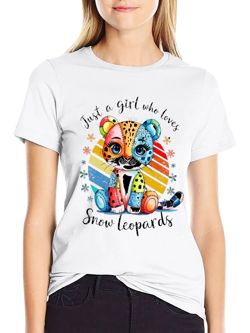 Colorful Snow Leopard Graphic Tee product image 8