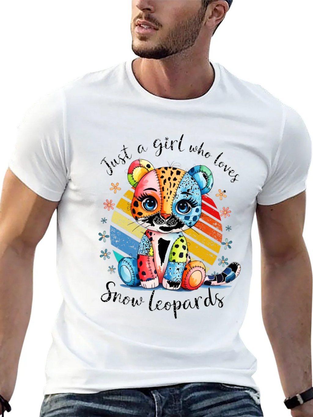 Colorful Snow Leopard Graphic Tee product image 12