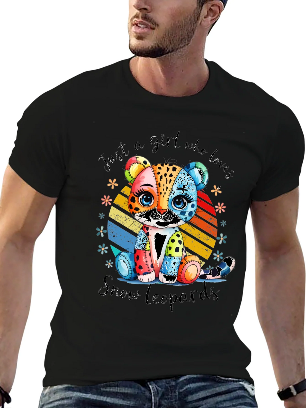 Colorful Snow Leopard Graphic Tee product image 6