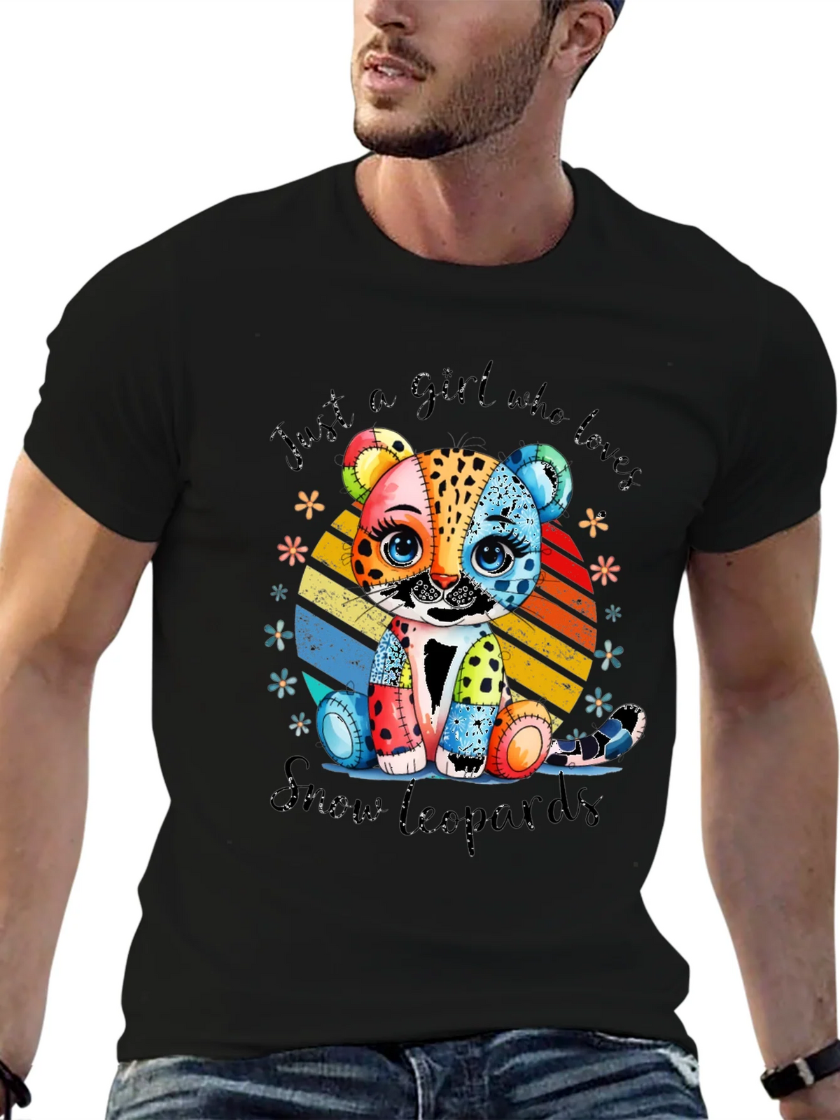 Colorful Snow Leopard Graphic Tee product image 6