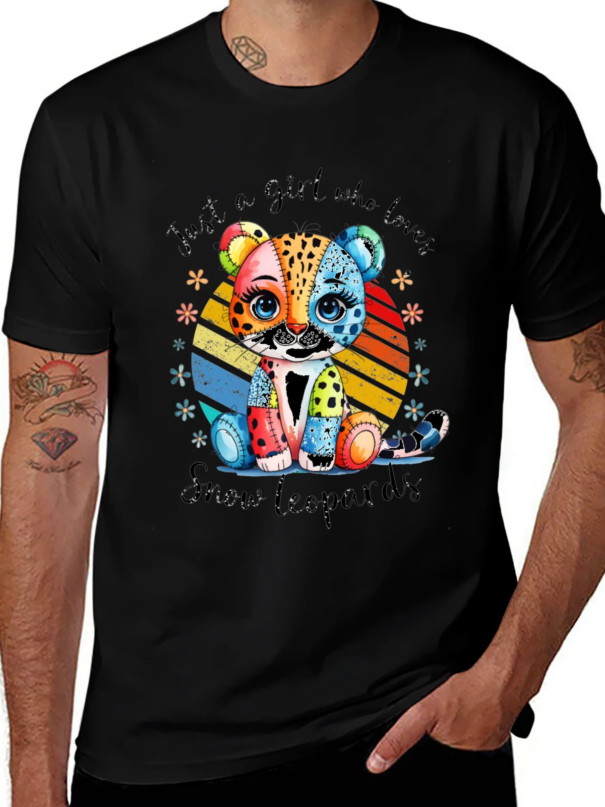 Colorful Snow Leopard Graphic Tee product image 1