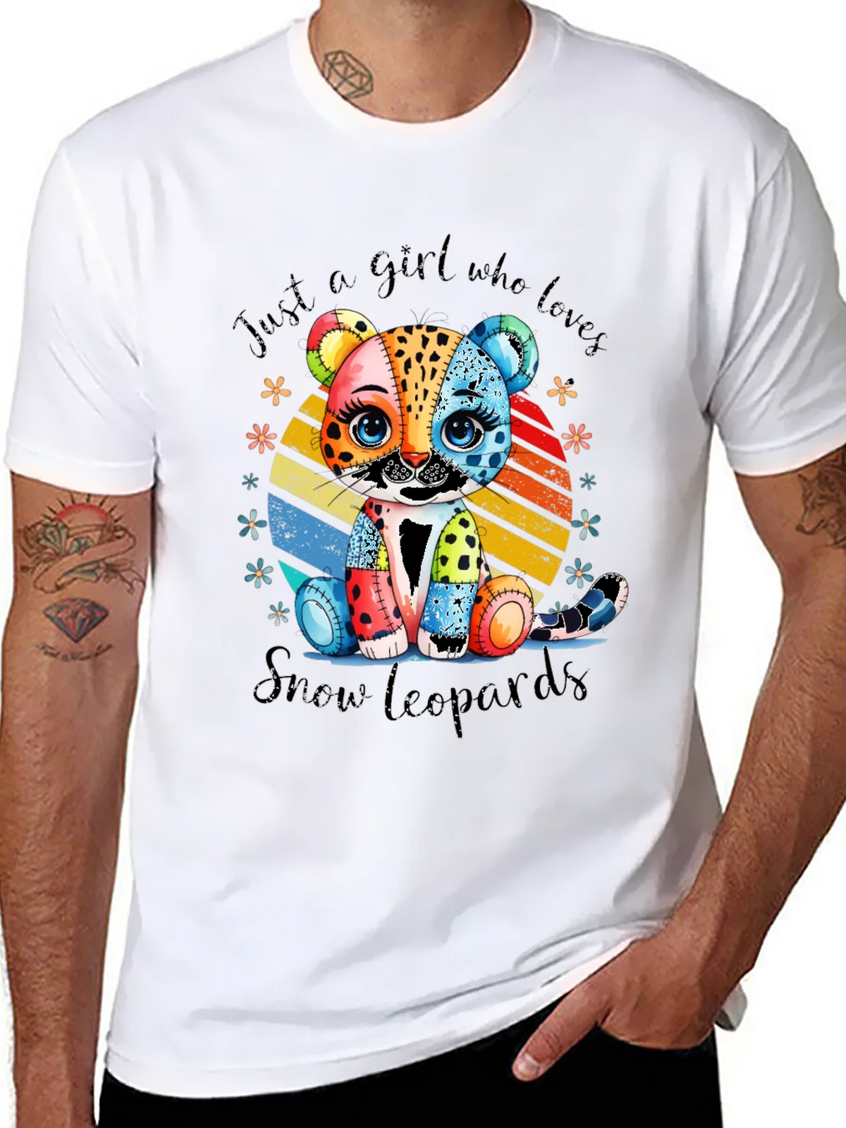 Colorful Snow Leopard Graphic Tee product image 7