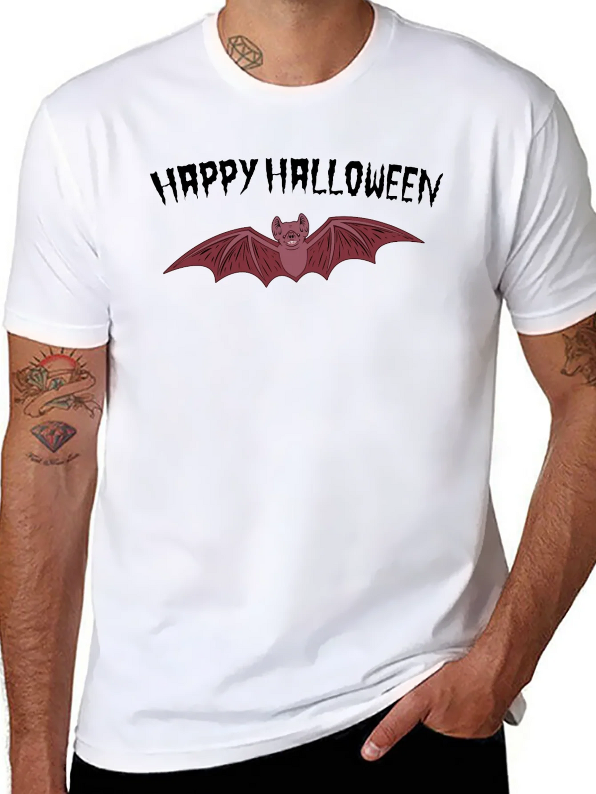 Happy Halloween Bat Graphic Tee - Spooky Season Shirt product image 7