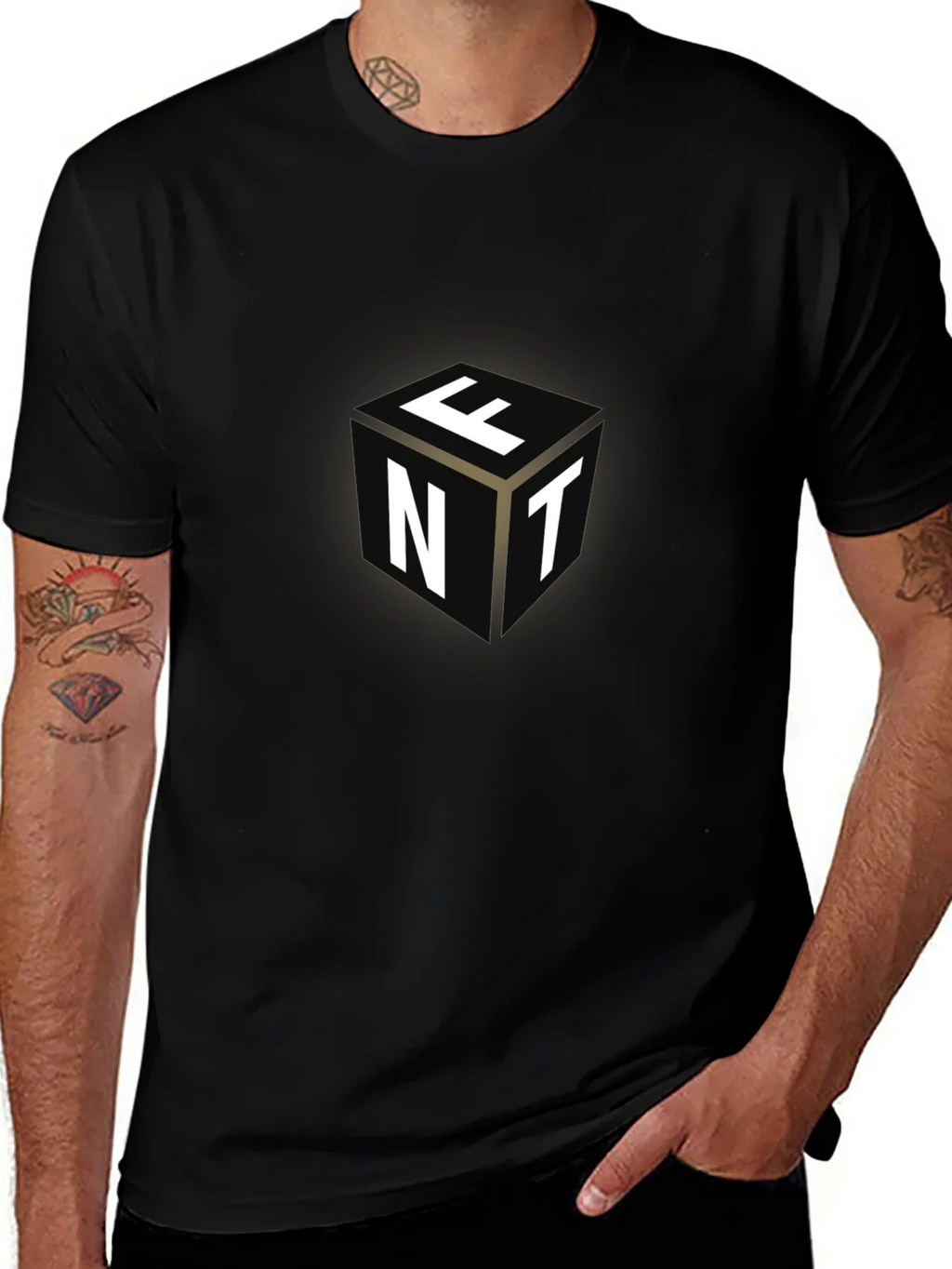 Cube Letter Graphic Black Tee product image 1