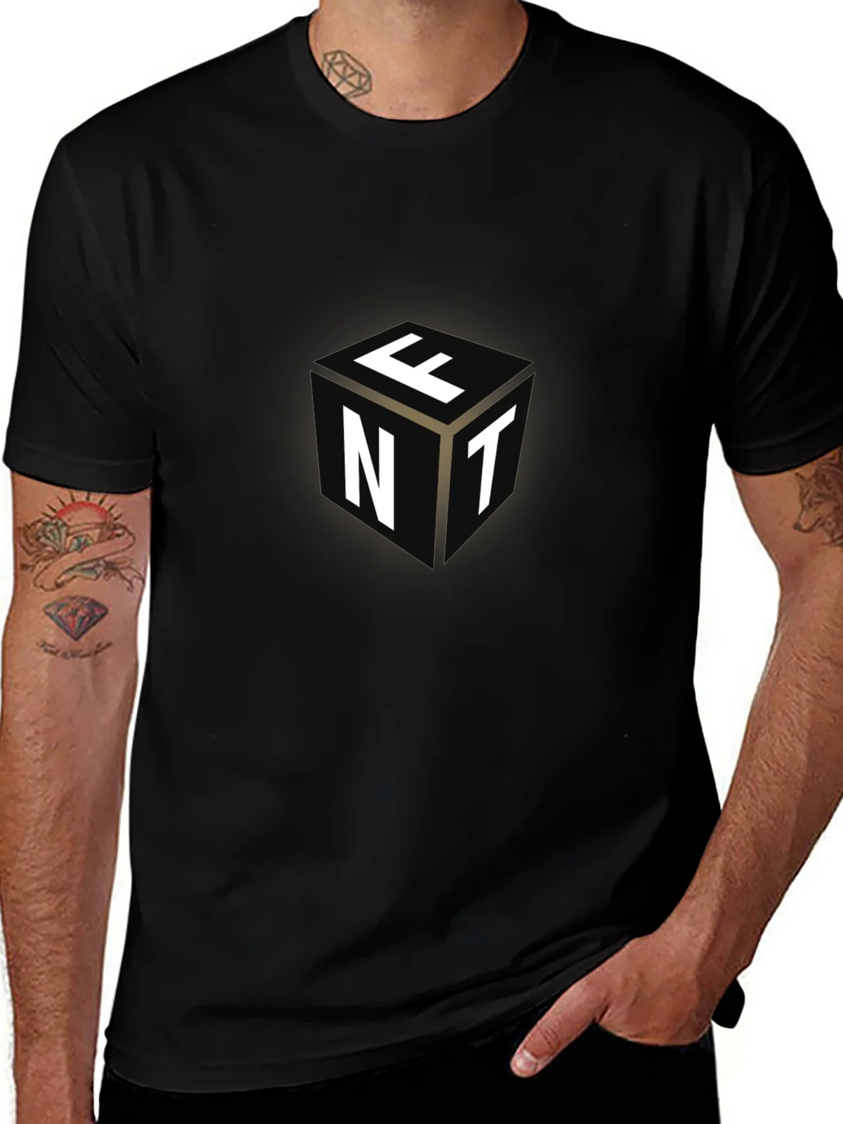 Cube Letter Graphic Black Tee product image 1